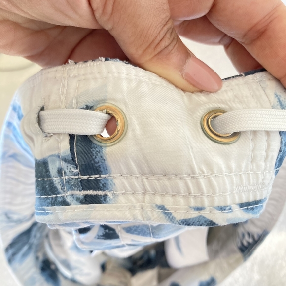 90s Vintage Crafted by Beach men Floral Drawstring Shorts White Size XXL - Picture 12 of 16